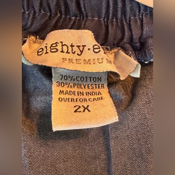 Eighty Eight Premium Dress Chambray Off-the-Shoulder Ruffle Sleeve Women's 2X - Picture 6 of 6